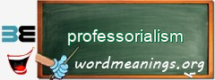 WordMeaning blackboard for professorialism
